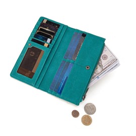 Wrangler Wallet for Women Embroidered Boot Scroll Women Wallet Designer Slim Wallet Turquoise WG145-212TQ