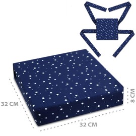 Child Booster Seat 32 x 32 x 8 cm Waterproof – Seat Cushion Children's Chair Cushion Child Booster Seat Cushion Foam Chair Raiser Navy Blue