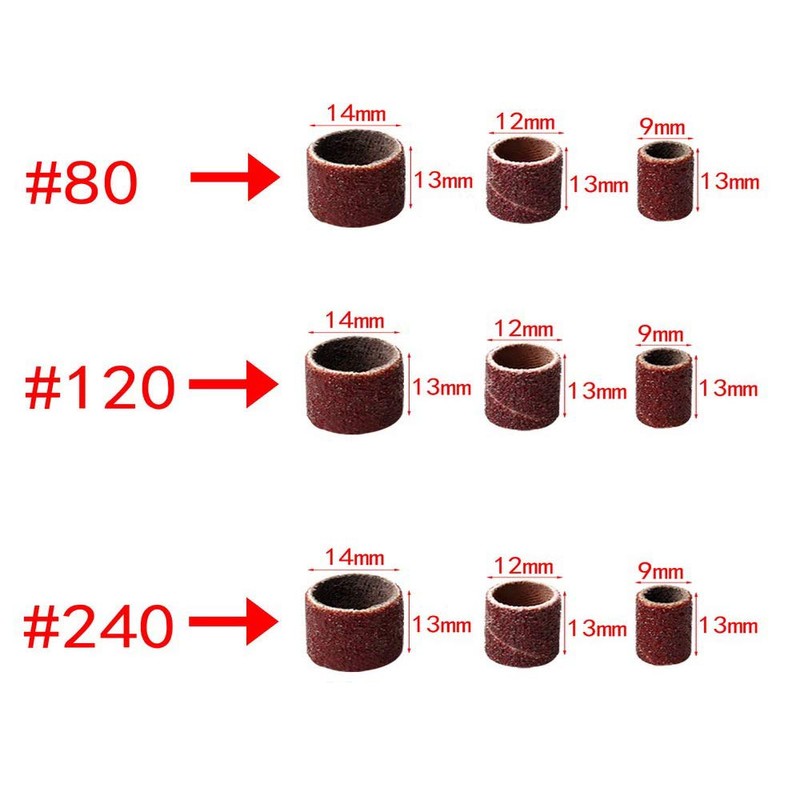 Yesallwas Sanding Band, 186 Piece Set, Mini Router, Polishing, 80#/120#/240#,