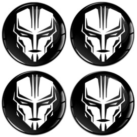 SkinoEu Set of 4 x 65 mm Sticker for Hub Caps Hub Caps Hub Caps Wheel Hub Cover Wheel Sticker Black White Robot A 3765