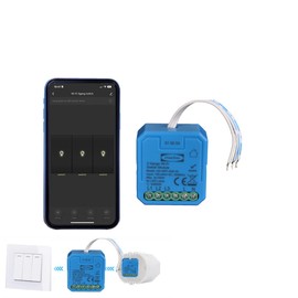 WiFi-Schalter Mini-Modul, Relais 2300 W 3-Wege, Fernbedienung 220 V Smart Timer-Modul funktioniert parallel mit Originalschalter, kompatibel mit Alexa Echo und Google Home,