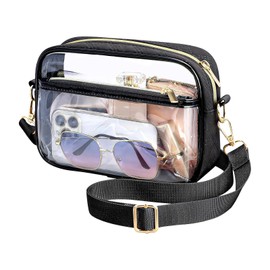 maxtachi Clear Bag, Stadium Approved Clear Transparent Bag With Adjustable Shoulder Strap, Crossbody Messenger Shoulder Bag, Clear Bag for Concerts Sports Events Festival
