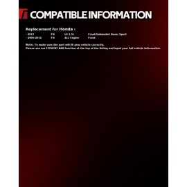 Torchbeam 3295+D1394 Front Drilled and Slotted Brake Rotor and Ceramic Brake Pad Set Kit for 2009-2013 Fit, Brake Pads and Rotors Kit, 6pcs