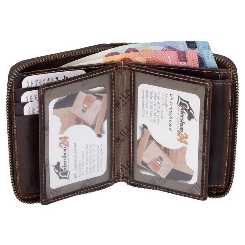 Ledershop24 5508 Gift Set Men's Leather Street Bag Wallet with