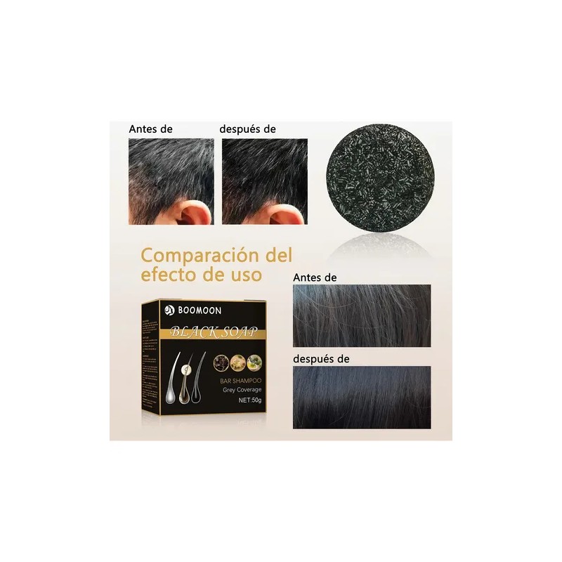 3 Piezas Negro Champú Y Jabón Neutral Para Cabello Limpio