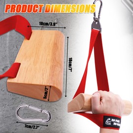Ergonomic Arm Wrestling Handle with Wooden Grip, Wrist & Forearm Strength Training Attachment for Cable Machines