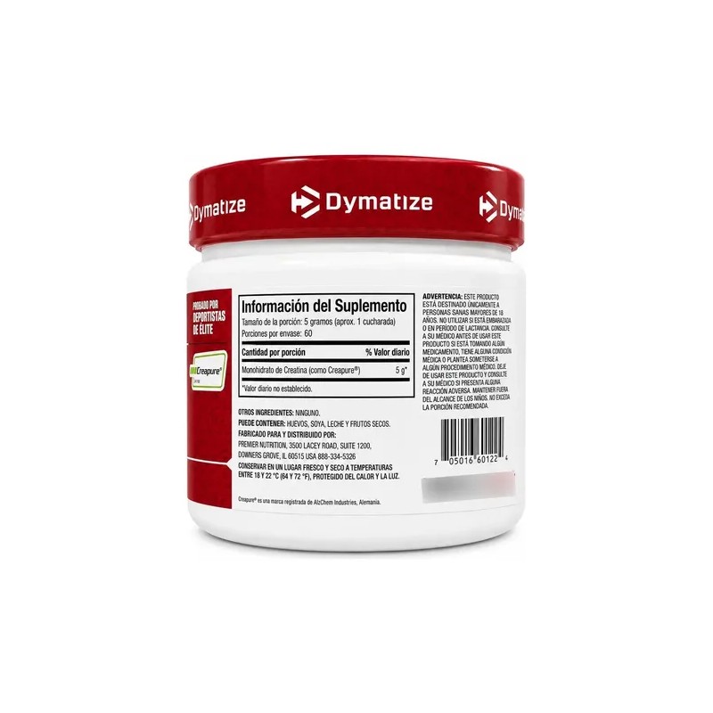 Dymatize Creatina Monohidratada Creapure 300 G Sin Sabor