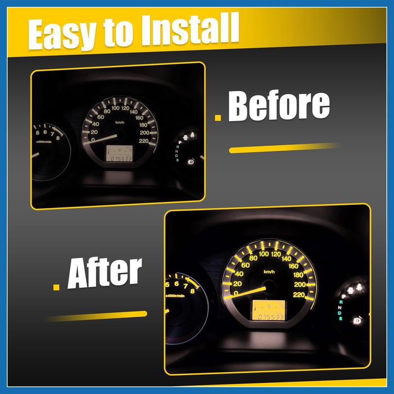 A ABSOPRO 5pcs DC 12V 1.2W T5 Dashboard Light Blub