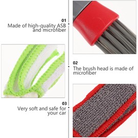 OUNONA Cepillo de Limpieza para Ventilación de Coche de Doble Punta, Mini Plumero para Aire Acondicionado Automotriz, 2 Piezas, Suministros de Limpieza para Interior de Auto, Compacto
