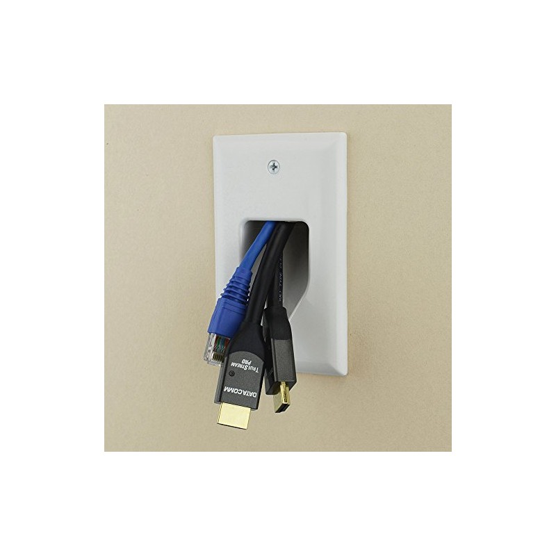 DataComm Electronics 45-0001-LA 1-Gang Recessed Low Voltage Cable Wire Pass