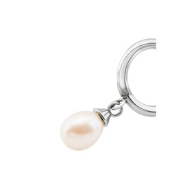 Breil, Hazard Collection Men's Natural Freshwater Pearl Steel Clip On Earrings of Length 20.5mm Pearl, Pearl