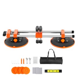 Happybuy 2-Pack Seamless Seam Setter with 6" Vacuum Suction Cups & Oxford Tool Bag – Adjustable Countertop Tool for Marble, Tile & Stone Slab Joining & Leveling