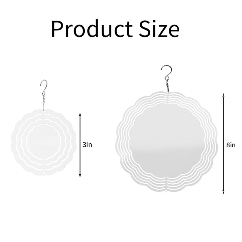 Pvczool 12Pcs Sublimation Wind Spinner Blanks 3D Wind Spinners Hanging