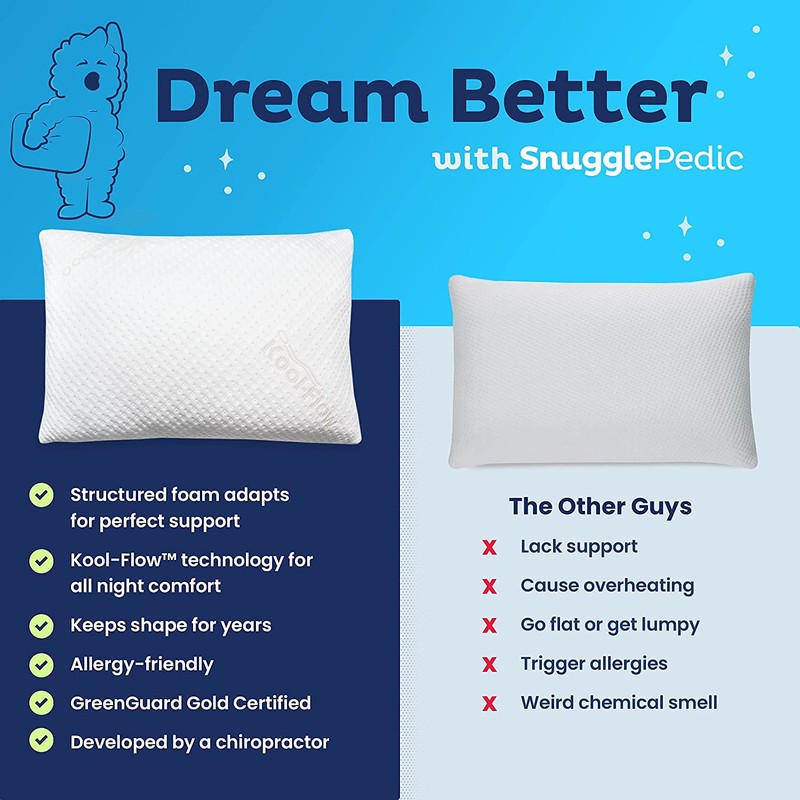 Snuggle-Pedic Shredded Memory Foam Pillow - The Original Cool Pillows