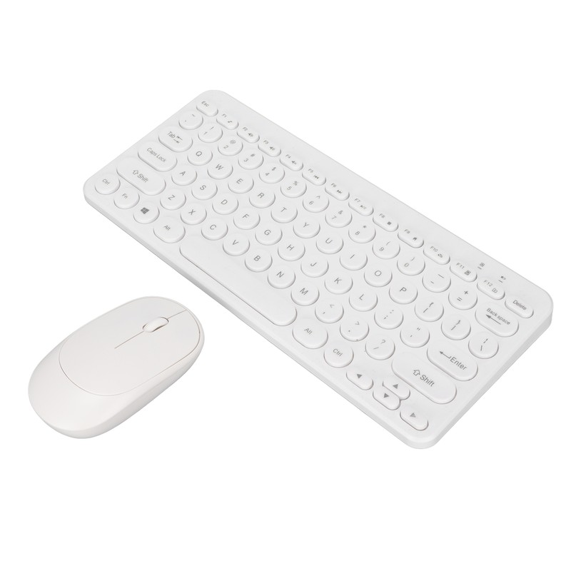 Keyboard Mouse Combo 2.4G Wireless Round Keycaps Ergonomic Design Silent