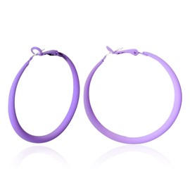 LKingel Puple Hoop Earrings for Women Exaggerated Hoops Earrings Lightweight Anti-Allergy Oversized Hoop Earring for Women (purple)