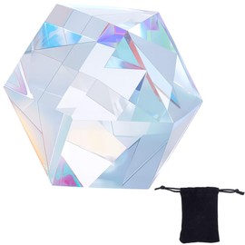 Beebeecraft Crystal Sun Catcher Prisms 1.32x1.26 Inch AB Color Cube Faceted K5 Glass Rainbow Suncatcher for Window Garden Desktop Home Indoor Outdoor Photography Decoration Christmas Ornaments