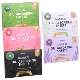 Hpmjz Oil Blotting Sheets 5 PCS (500 Counts) Oily Control Skin Paper Oil Absorbing Sheets 5 Scents Oily Control Film for Makeup Face Cheek Forehead Chin