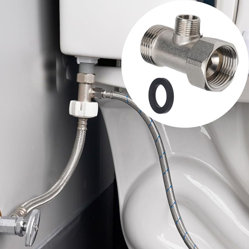 Bidet T Adapter, 7/8” x 7/8” x 3/8” T Valve