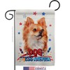 Breeze Decor Patriotic Brown Chihuahua Garden Flag Set with Stand