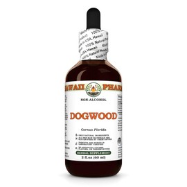 Dogwood (Cornus Florida) Dry Bark Glycerite, Made in Hawaii, All Natural, Vegan, Lab Tested Alcohol-Free Liquid Extract - 2 fl.oz