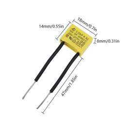 LED suppressor capacitor for flashing safety capacitors non-outgoing LED bulbs suppression capacitor 0.22µF 275V X2 radial pack of 6