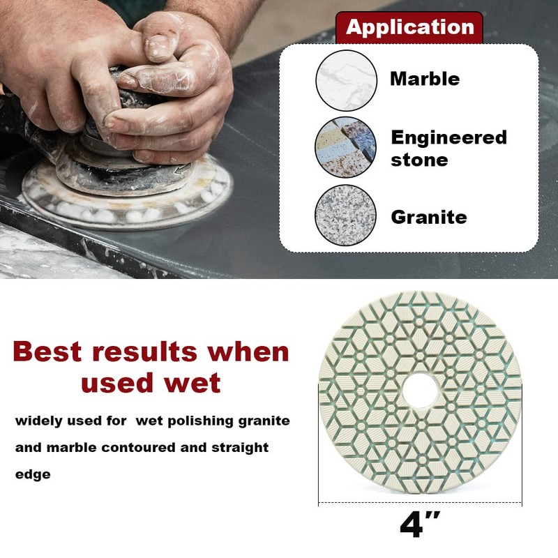Casaverde 100mm Diamond 3 Step Polishing Pads,Wet Granite Diamond Pads