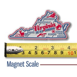 Virginia Premium State Magnet by Classic Magnets, 2.9" x 2.7", Collectible 3D Rubber Vintage-Style Souvenirs and Gifts Made in The USA