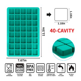 Sidosir 3Pcs Square Caramel Candy Mold Silicone, 40-Cavity Gummy Silicone Molds for Fat Bombs, Chocolate Truffles Mold for Hard Candy, Ice Cube