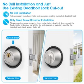 AST Round Deadbolt Lockout Device with Padlock and 3 Brass Keys, No Drill Install, Protect Keyhole, Toddler Proof Deadbolt Cover, Home Door Safety Reinforcement Lock, Matte Black with SS Padlock