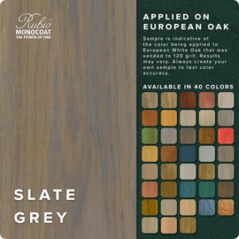 Rubio Monocoat Wood Stain & Finish 175 ft² - Slate Grey | Oil Plus 2C | Quick-Dry, Eco-Friendly Linseed Wood Oil for Indoor Use, Includes Accelerator (Part B) | Protector | 350 ml