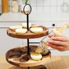 Memorywuu 2 Pcs Double Wooden Deviled Egg Platter 3 Tier