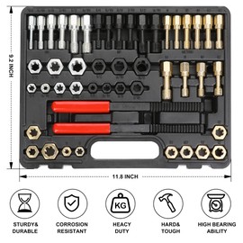Hromee 49-Piece Thread Chaser Set, UNC UNF & Metric Thread Restorer Tool, Thread Cleaner Rethreading Master Kit