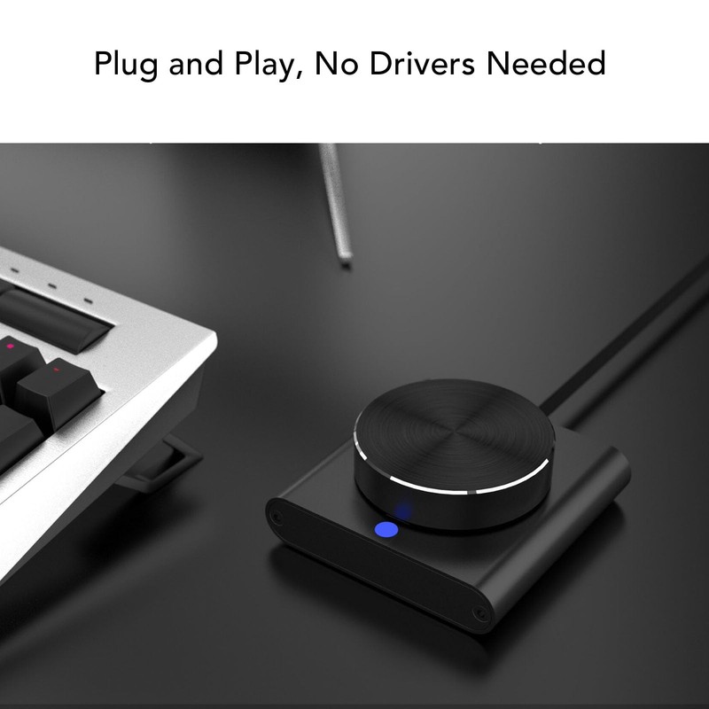 USB Volume Control Knob for PC, Mute or Pause Key,