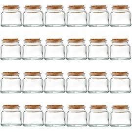 Danmu 24 Pack 100ml Small Glass Bottles,Mini Glass Jars,Candle Jars for Making Candles, 3.4oz Glass Bottles with Cork, Candle Jars