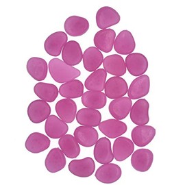 QTTLLI 100Pcs Glow Pebbles Glow in The Dark Decorative Stones Rocks for Garden Path Walkway Yard Fish Tank, Purple