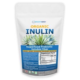 Kidney Restore- Inulina en Polvo (16oz1lbs) Suplemento de Fibra Soluble Prebiótica de Agave Suave para Suplemento Digestivo                           