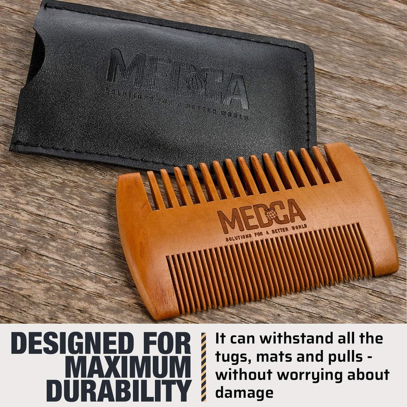 Wooden Beard Comb for Men - Pack of 2, Handcrafted