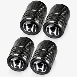 Tapones de válvula de neumático compatibles con tapas de aire de la serie Honda, tapas de válvula de metal, accesorios de decoración, 4 unidades, color negro