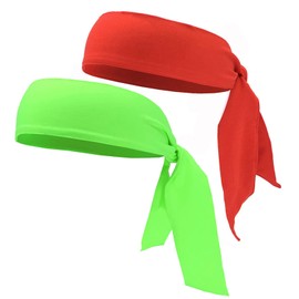 NiceYnn 2 Stück Kopfbänder Stirnband, Uni, elastisches Bandana, verstellbar, Sport, Raffhalter, Schweißband, rutschfest, Yoga, Ninja, Karate, Haarband, Kopfband, Schal, Wickelarmband für Laufen