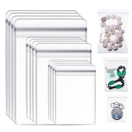 Clabby Clear Pvc Jewelry Bags Plastic Transparent Jewelry Rings Earrings Packing Storage Pouch Anti Tarnish Zip Lock Bags for Holding Jewelries, 2 X 2.8 Inch, 2.8 X 4 Inch, 3.5 X 5 Inch(120 Pieces)
