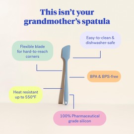 GIR: Get It Right Premium Silicone Spatula - Non-Stick Heat Resistant Kitchen Spatula - Perfect for Baking, Cooking, Scraping, and Mixing - Skinny - 11 IN, Slate