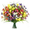 ADORAMOUR Decorative Artificial Flowers Fake Spring Grass Daisies Bouquet