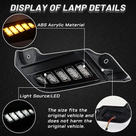 PGTOPONE Switchback White/Amber LED Front Side Marker Headlight Daytime Running Lamp Amber Sequential Turn Signal light Compatible with Toyota Tacoma 2012-2015 Replacement Bumper Kit