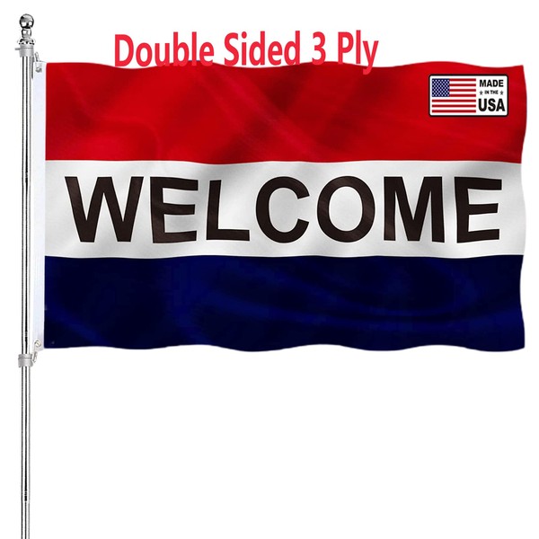 Welcome Sign Business Flag 3x5 Double Sided Heavy Duty Business