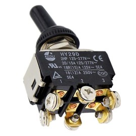 HY29D 6Pins Toggle Switch KEDU ON-Off-ON Toggle Switches with Silicone Rubber Protective Cover AC 125/277V 20/15A