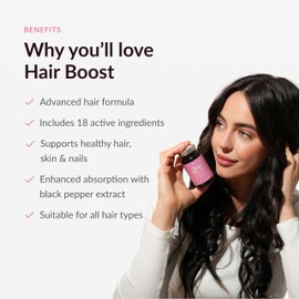 Advanced Hair Growth Supplement | with Biotin, Collagen, Bamboo Extract, Hyaluronic Acid, Zinc, Selenium + 12 Other Active Ingredients | Healthy Hair, Skin & Nails