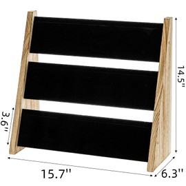 Acshio 3 Tier Necklace Display Stand, Wood Necklace Holder Organizer with Velvet, 72 Slot Tabletop Jewelry Stand Storage for Selling Bracelets Earring, Home Store Trade Show