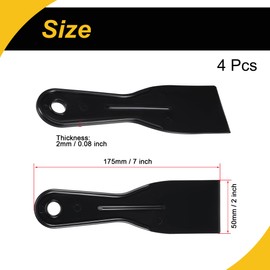 WorkBless 4 Pcs Putty Scraper 2" ABS Plastic Spatula Drywall Patch Repair Spreader Wall Covering Smoother Black