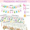 Easter Party Decorations Set – 2 Gold Glitter Banners &